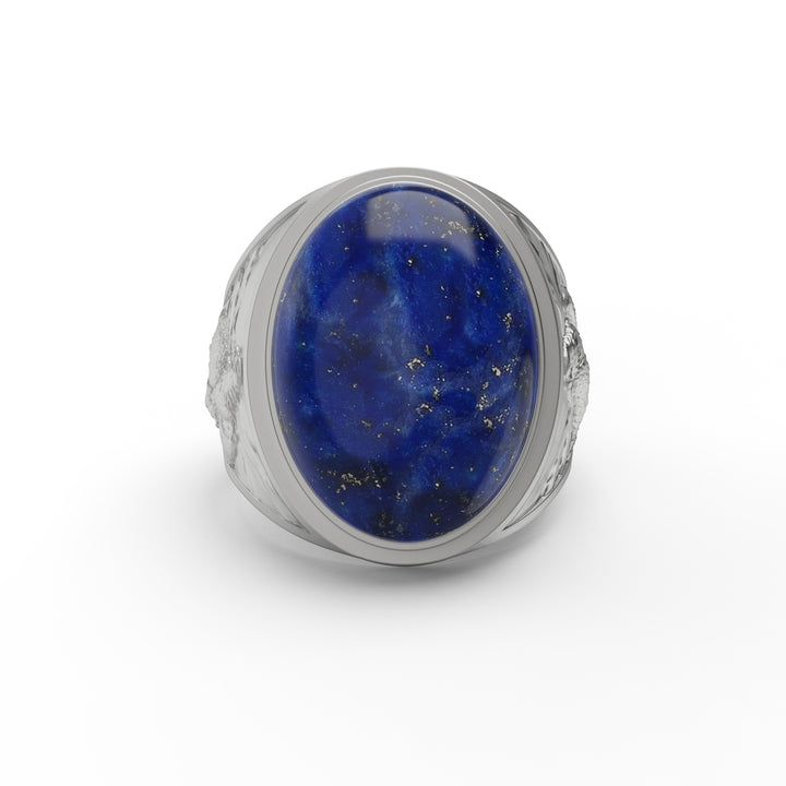 Eagle and Wolf Lapis Lazuli Ring