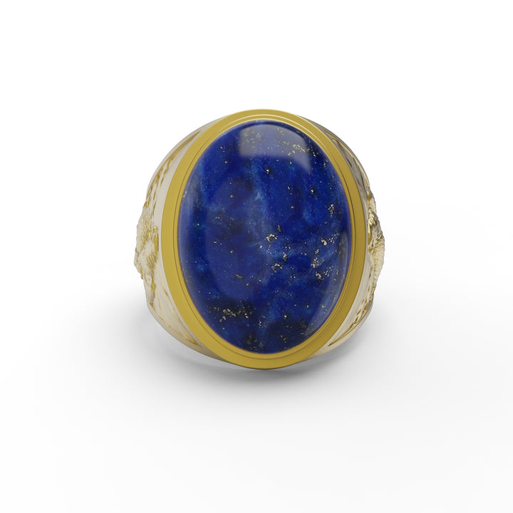 Eagle and Wolf Lapis Lazuli Ring