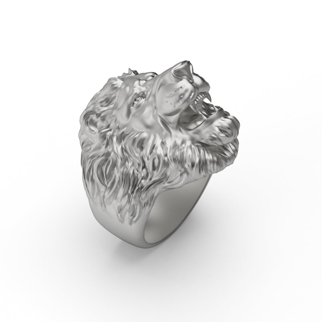 Angry Lion Face Ring