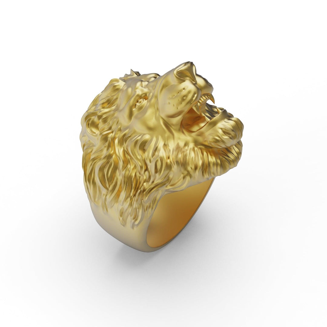 Angry Lion Face Ring