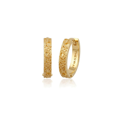 Lunar Crater Textured Hoop Earring
