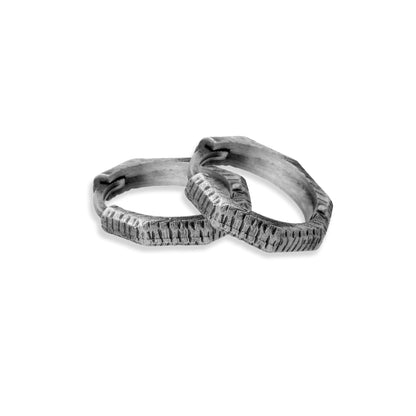 Ironclad Texture Hoop Earring