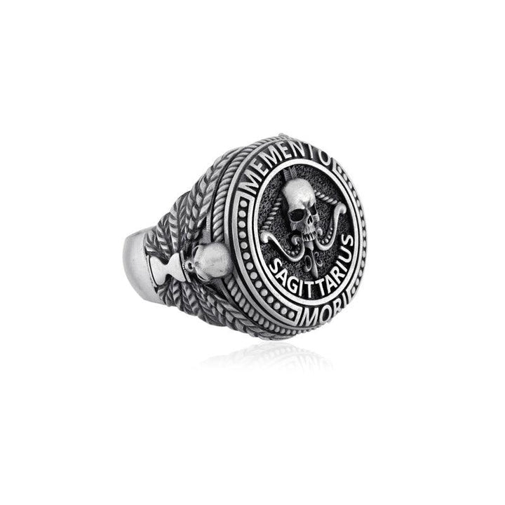 sagittarius zodiac skull ring