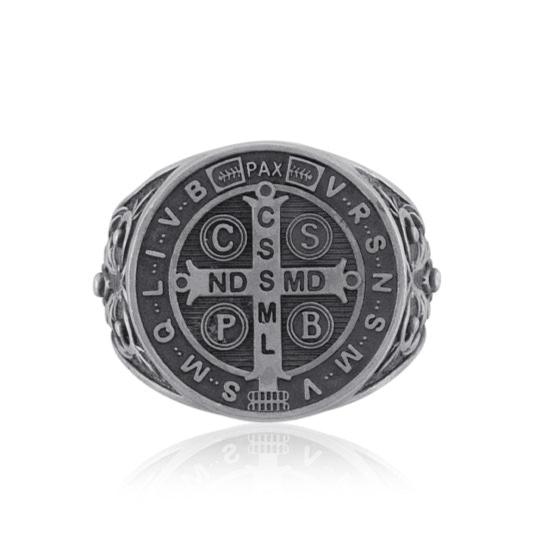 Saint Benedict medal signet ring