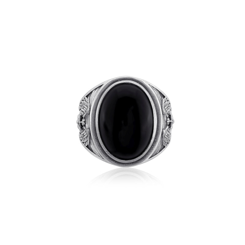 Saint Michael Onyx Ring top view