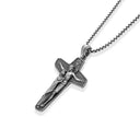 Christ and Mary Devotional Cross Necklace – Angled View