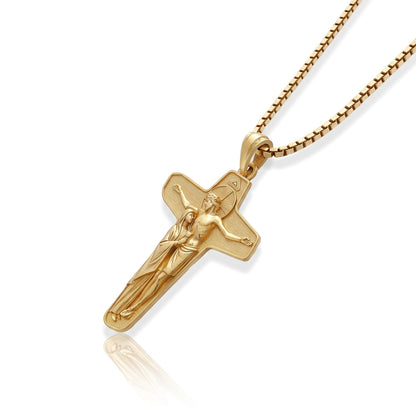 Christ and Mary Devotional Cross Necklace