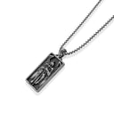 Winged Archangel Sword Dog Tag Necklace – 925 Sterling Silver Oxidized