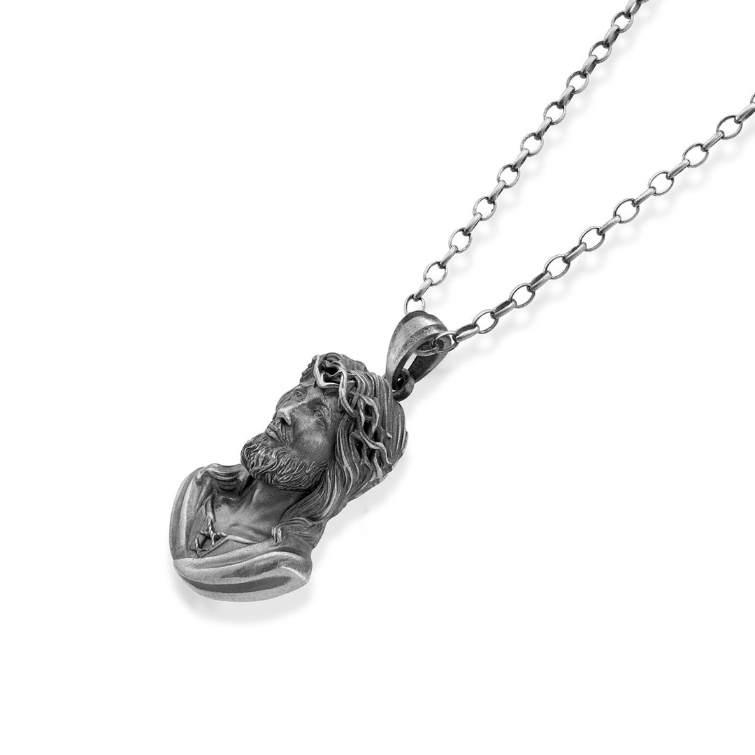 Crown of Thorns Christ Bust Necklace