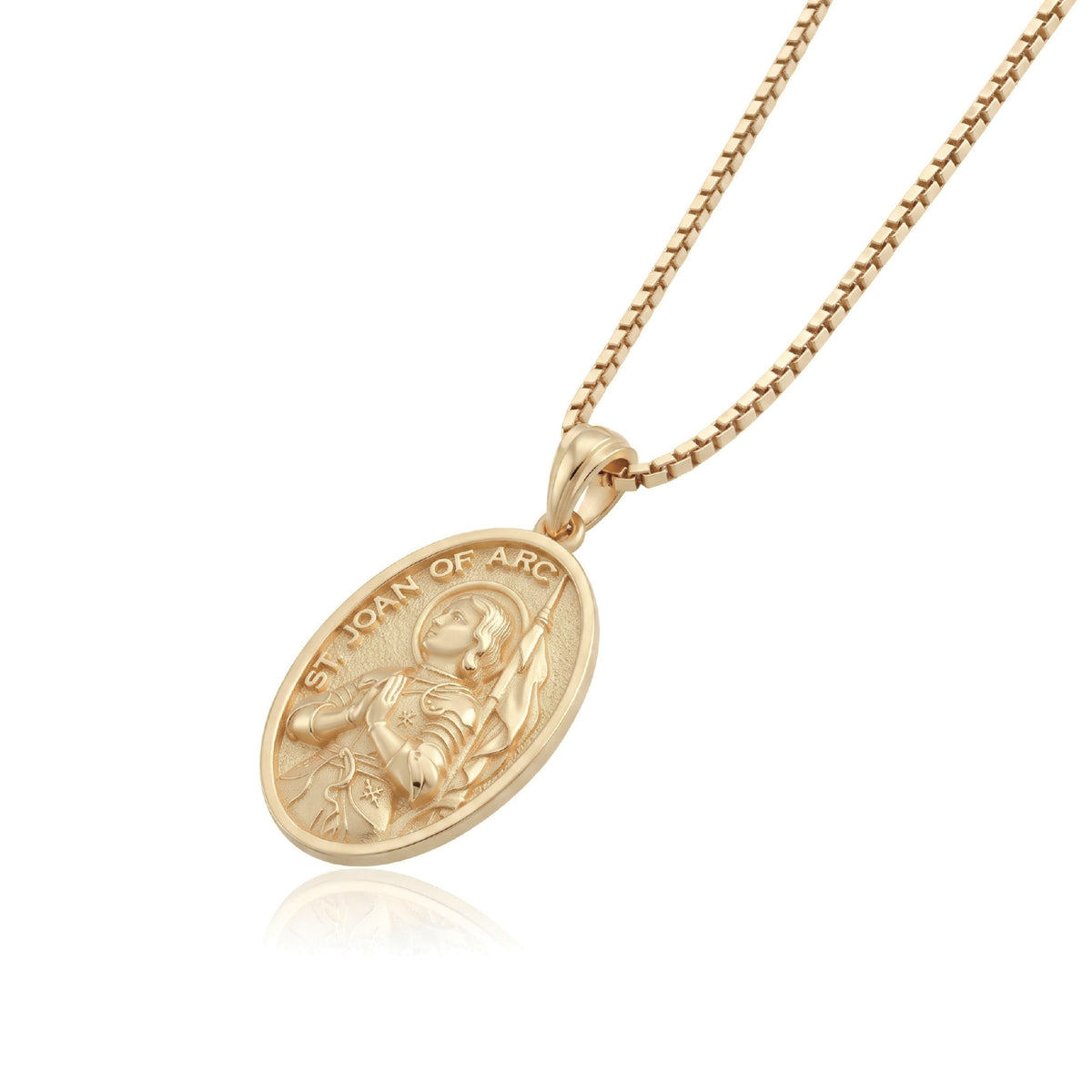 Saint Joan of Arc Oval Medallion Necklace