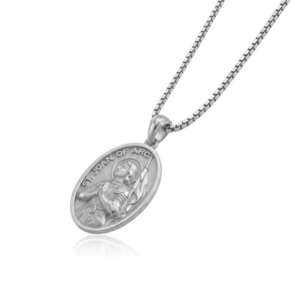 Saint Joan of Arc Oval Medallion Necklace