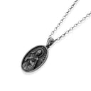 Saint Francis Dove Medallion Necklace – 925 Sterling Silver Oxidized