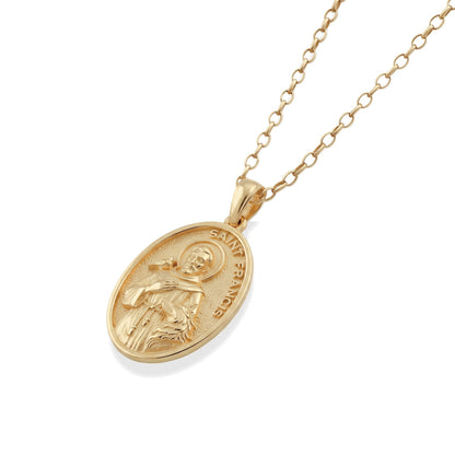 Saint Francis Dove Medallion Necklace