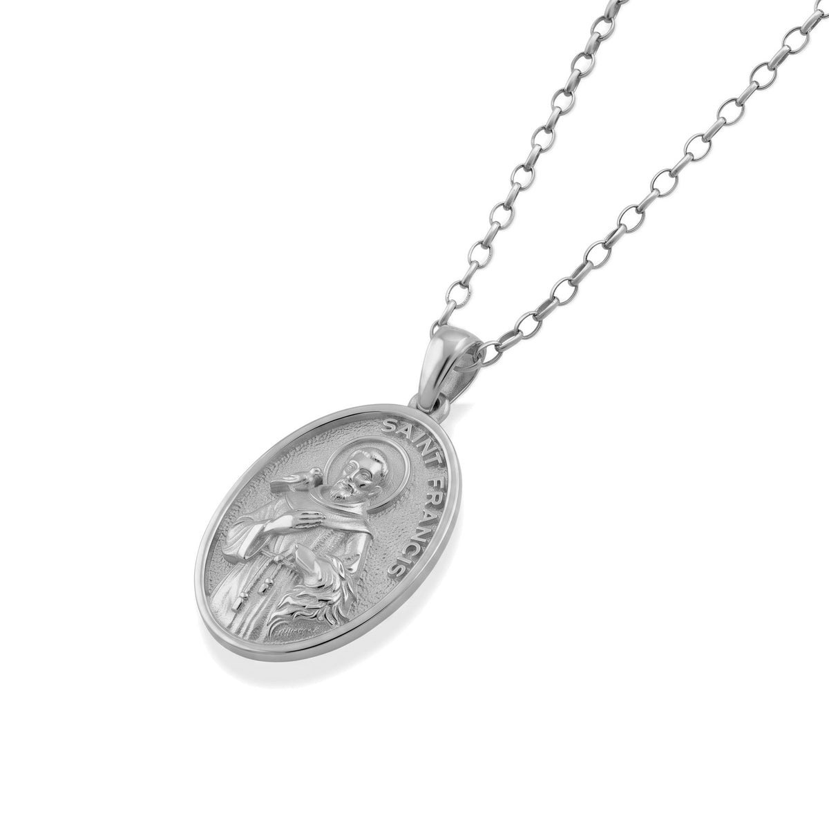 Saint Francis Dove Medallion Necklace
