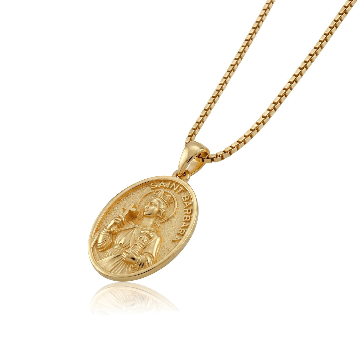 Saint Barbara Cross Medallion Necklace