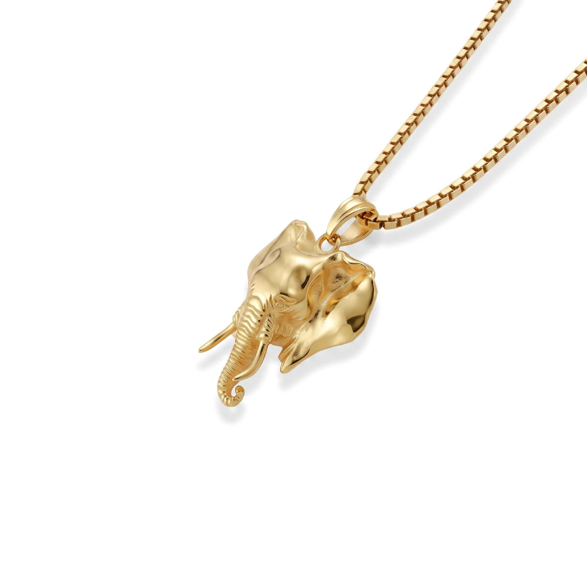 Sculpted Elephant Head Necklace