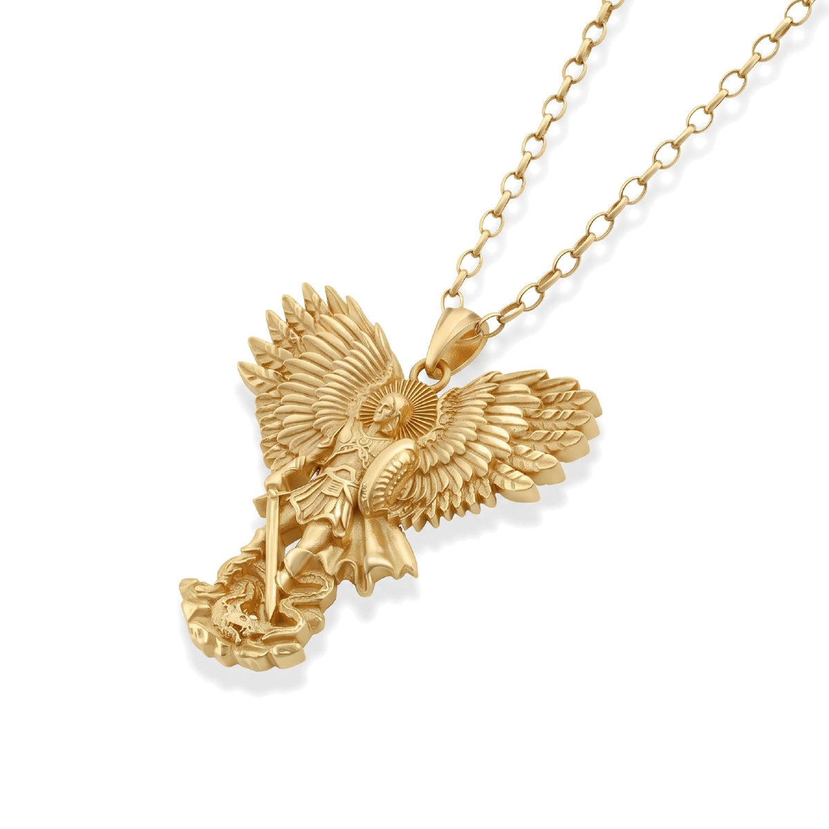 Archangel Michael Victory Pendant Necklace