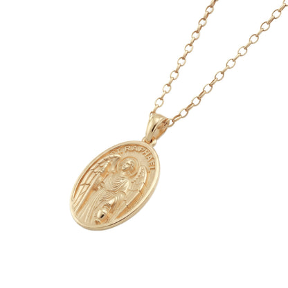 Saint Raphael Archangel Medallion Necklace