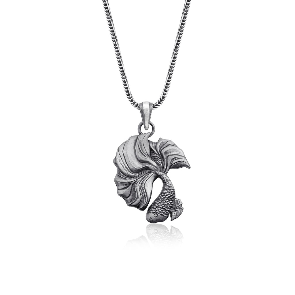 Betta Fish Necklace 10K Solid Gold / 24” / 61 cm