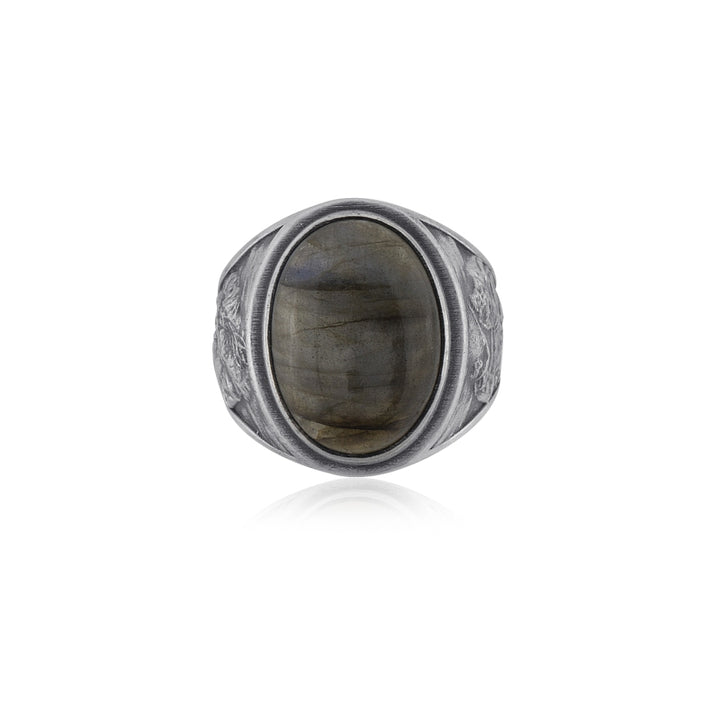 The Philip II Chariot Labradorite Ring top view