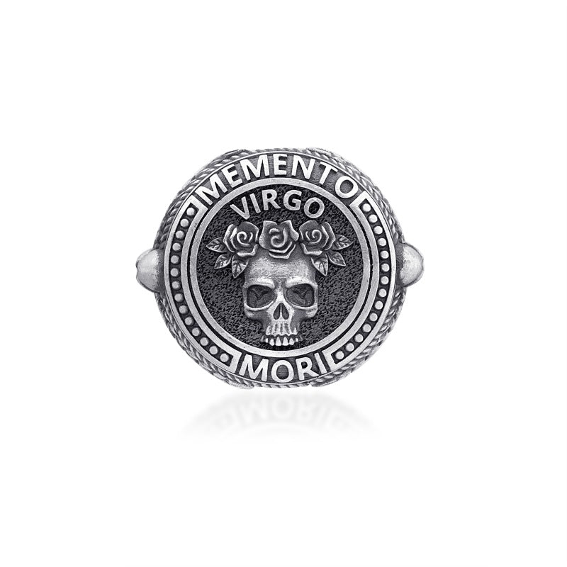 virgo zodiac skull ring