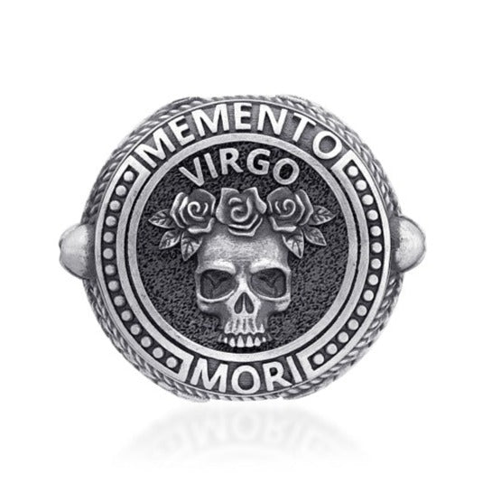 virgo zodiac skull ring