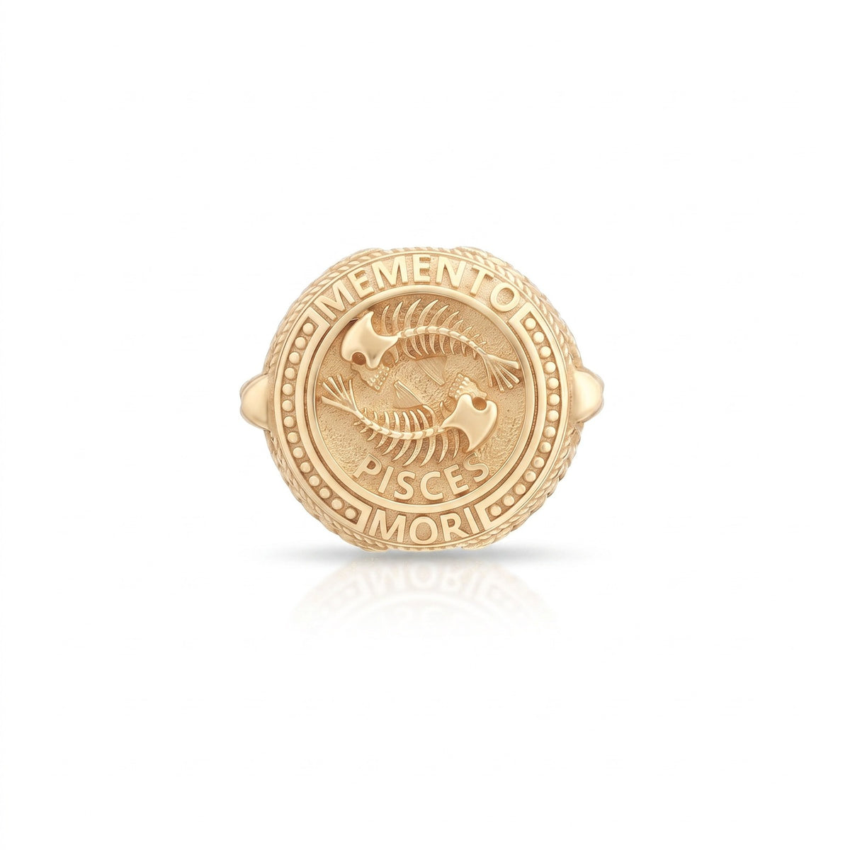 Pisces Zodiac Skull Ring
