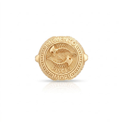 Pisces Zodiac Skull Ring