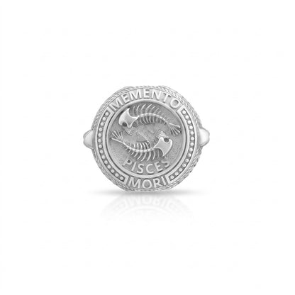 Pisces Zodiac Skull Ring