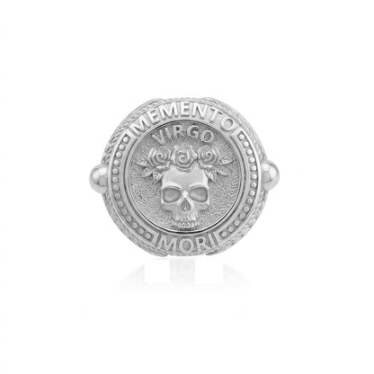 Virgo Zodiac Skull Ring