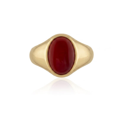 Oval Carnelian Signet Ring