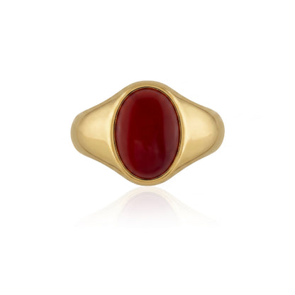 Oval Carnelian Signet Ring