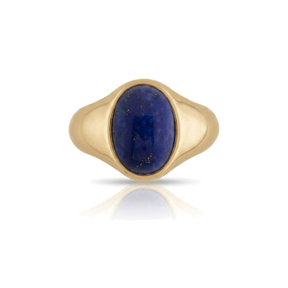 Oval Lapis Signet Ring