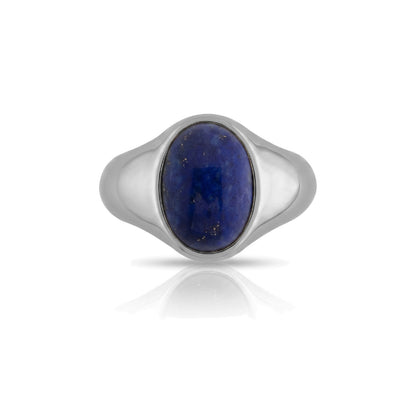 Oval Lapis Signet Ring