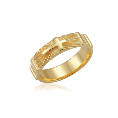 Cross Ornament Band Ring