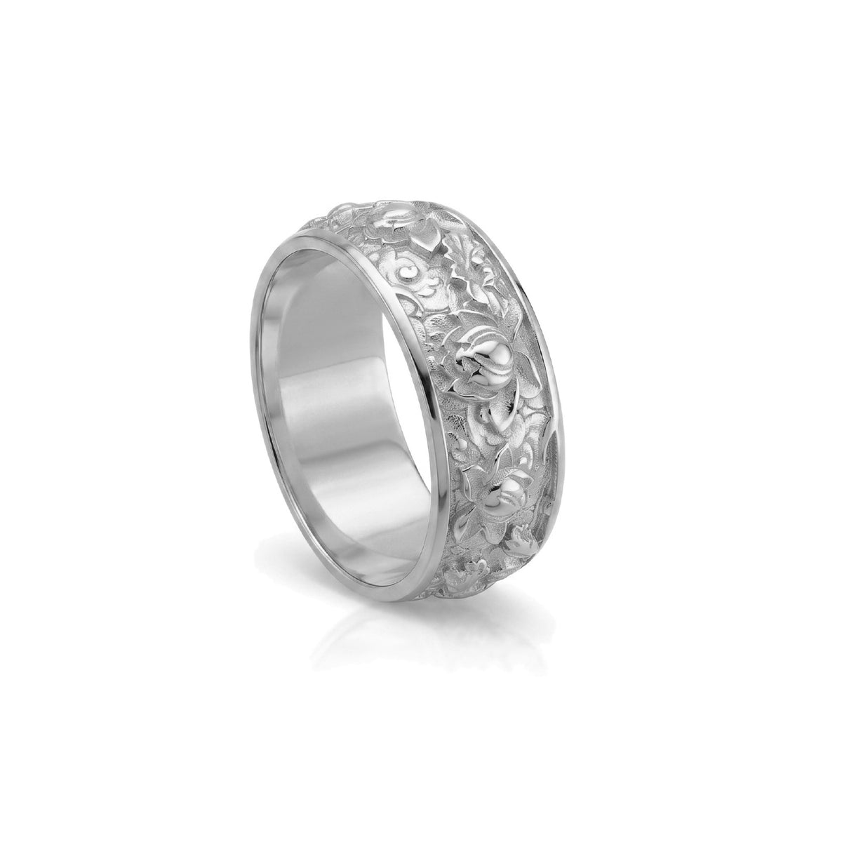 Rose and Flowers band ring