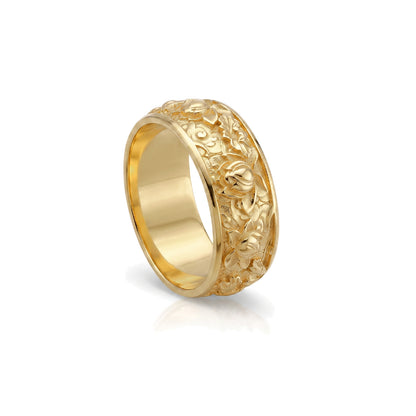 Rose and Flowers band ring