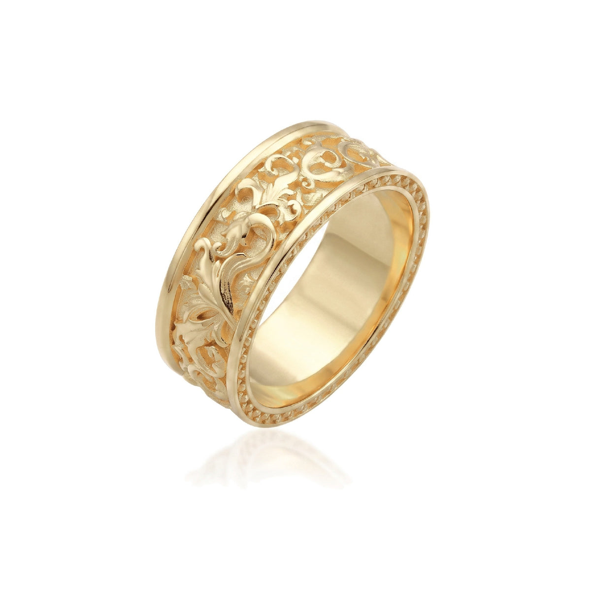 Leaf Motif Band Ring