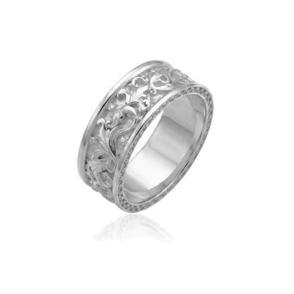 Leaf Motif Band Ring