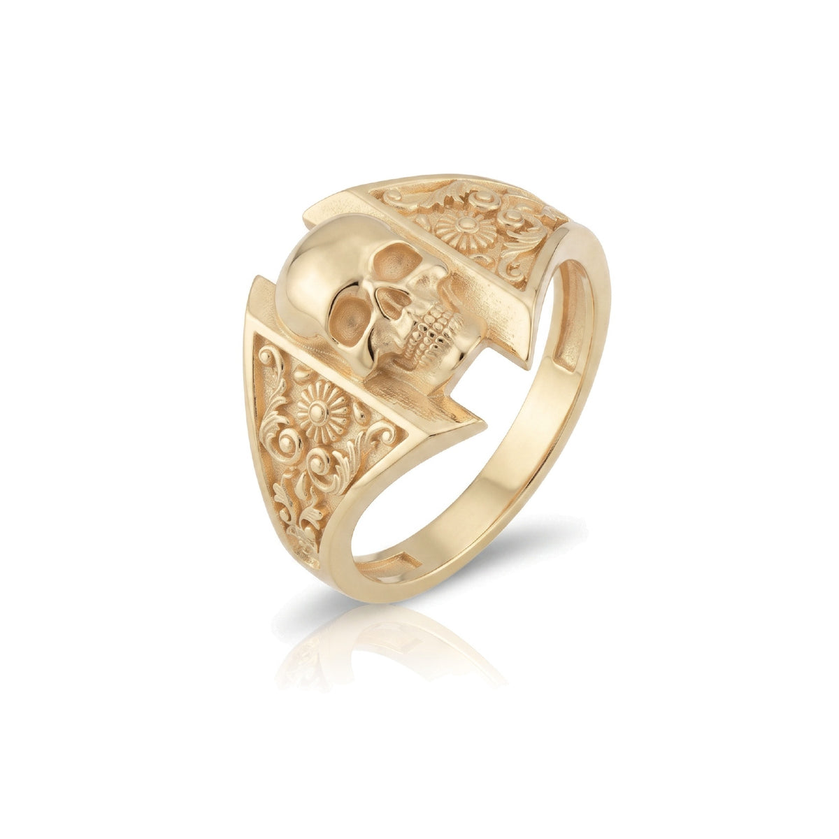 Patterned Skull Ring