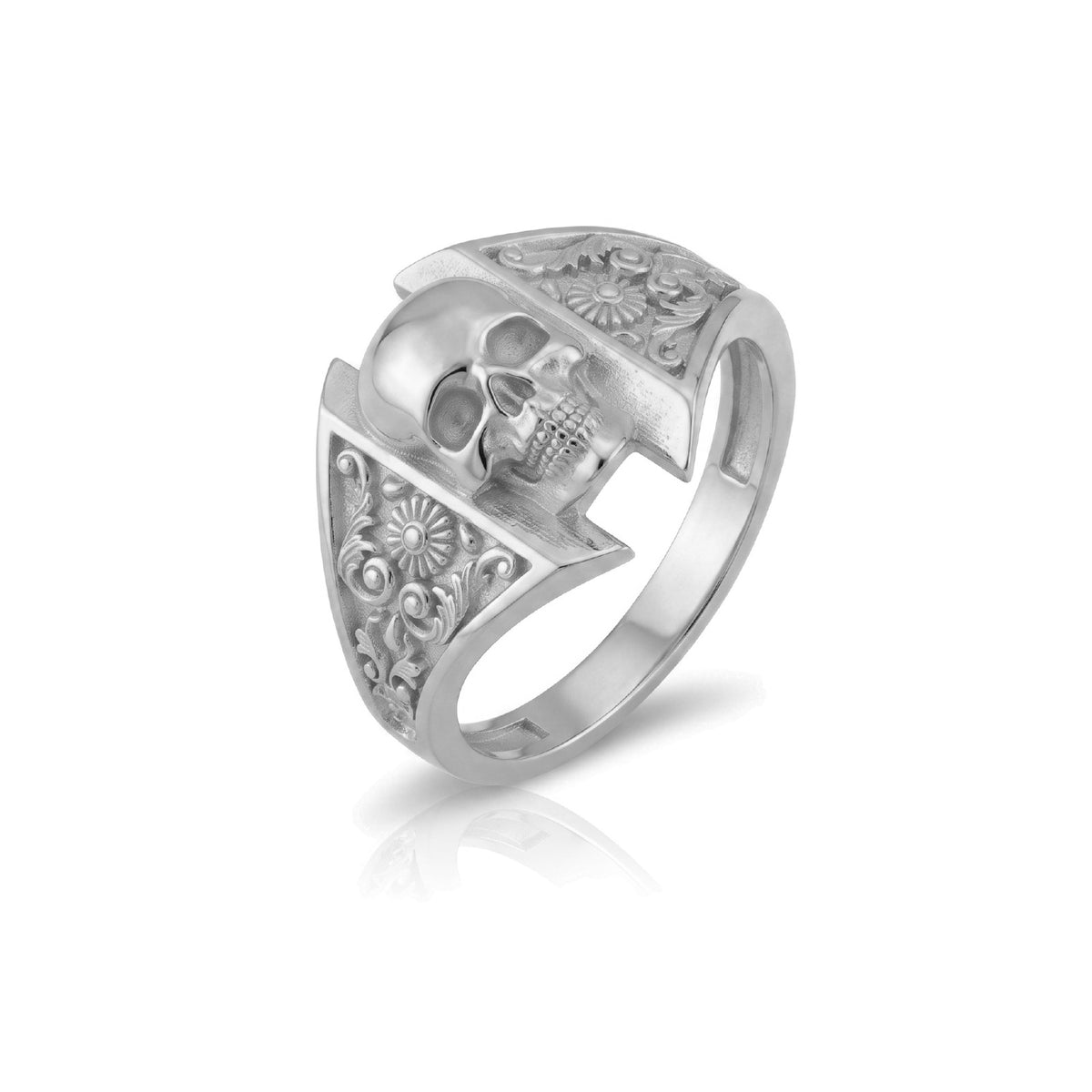 Patterned Skull Ring