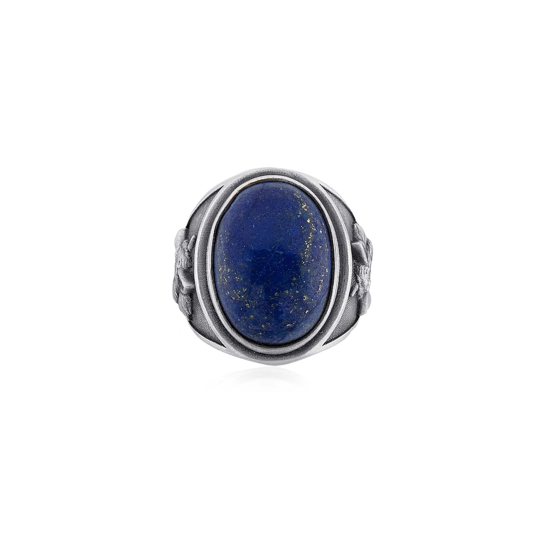 Wolf Head Lapis Ring