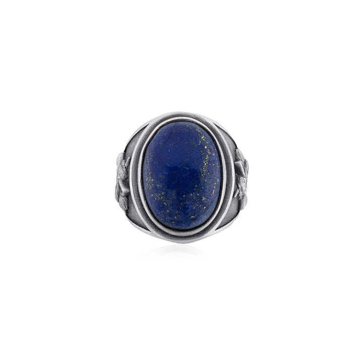 Wolf Head Lapis Ring