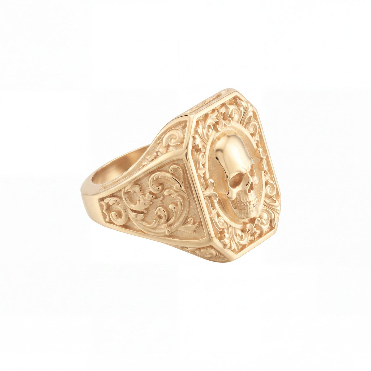 Baroque Skull Signet Ring