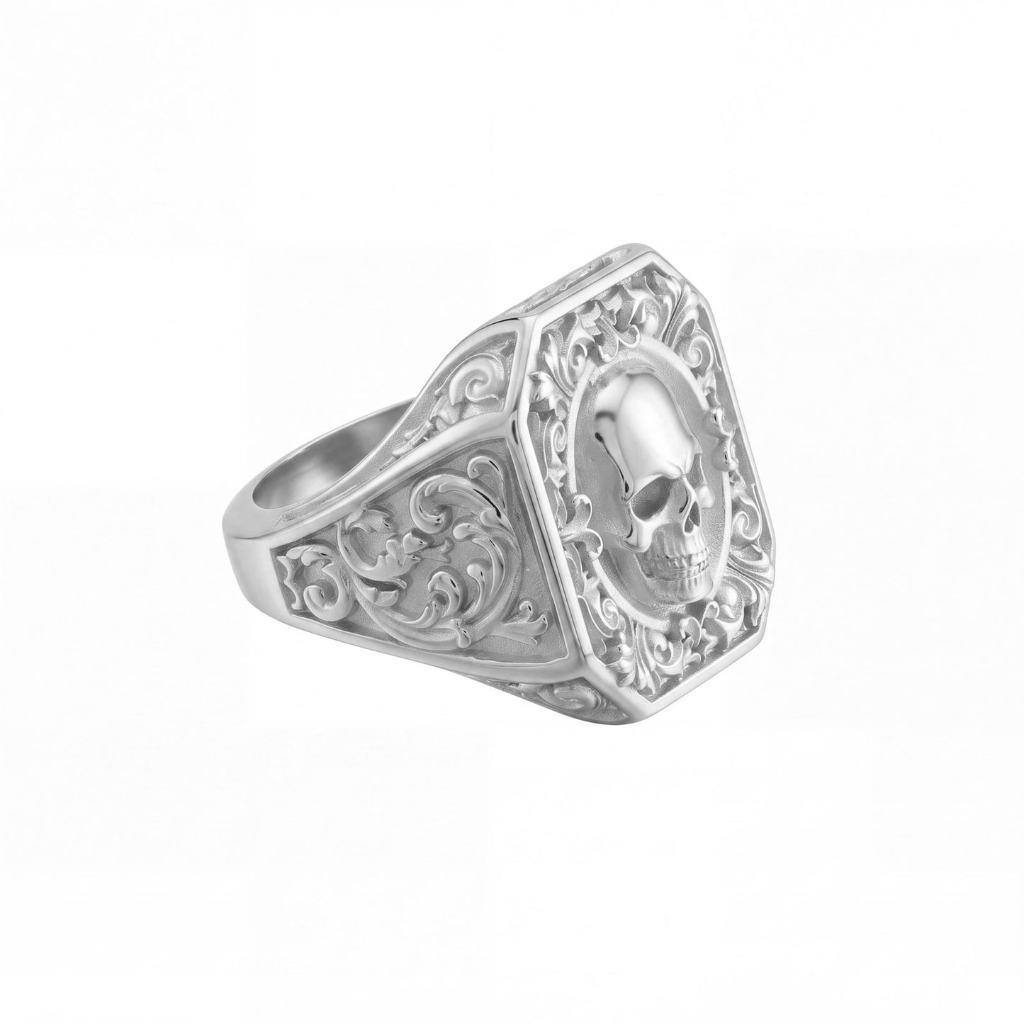 Baroque Skull Signet Ring