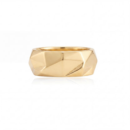 Faceted Geometric Band Ring
