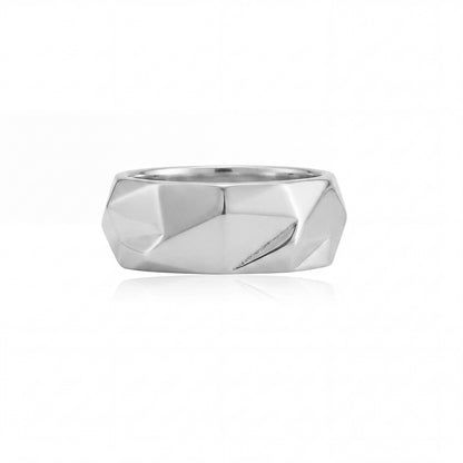 Faceted Geometric Band Ring
