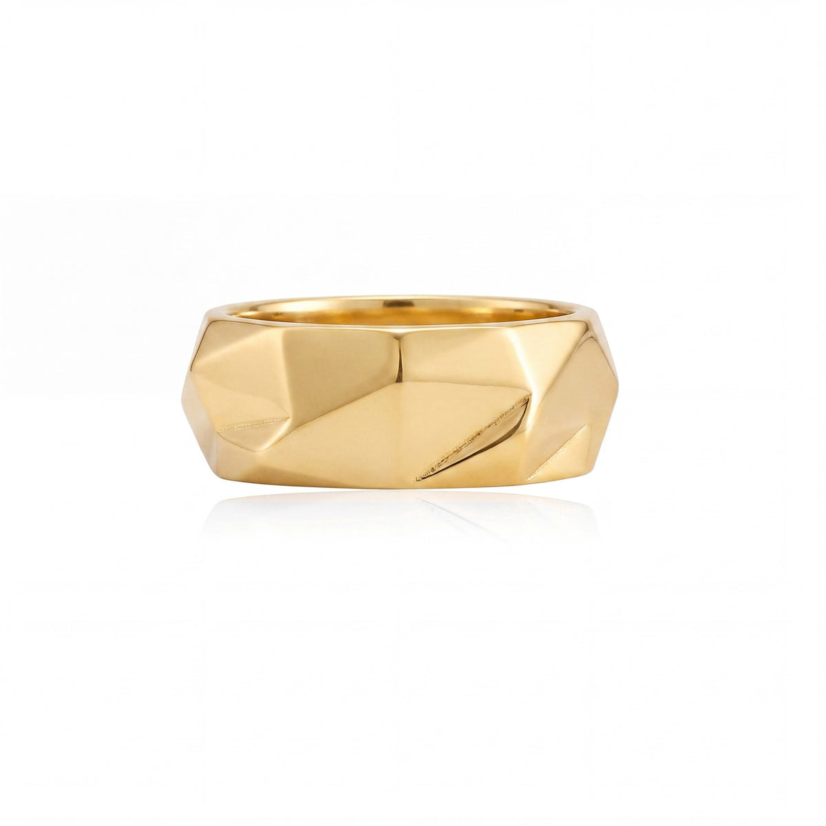 Faceted Geometric Band Ring