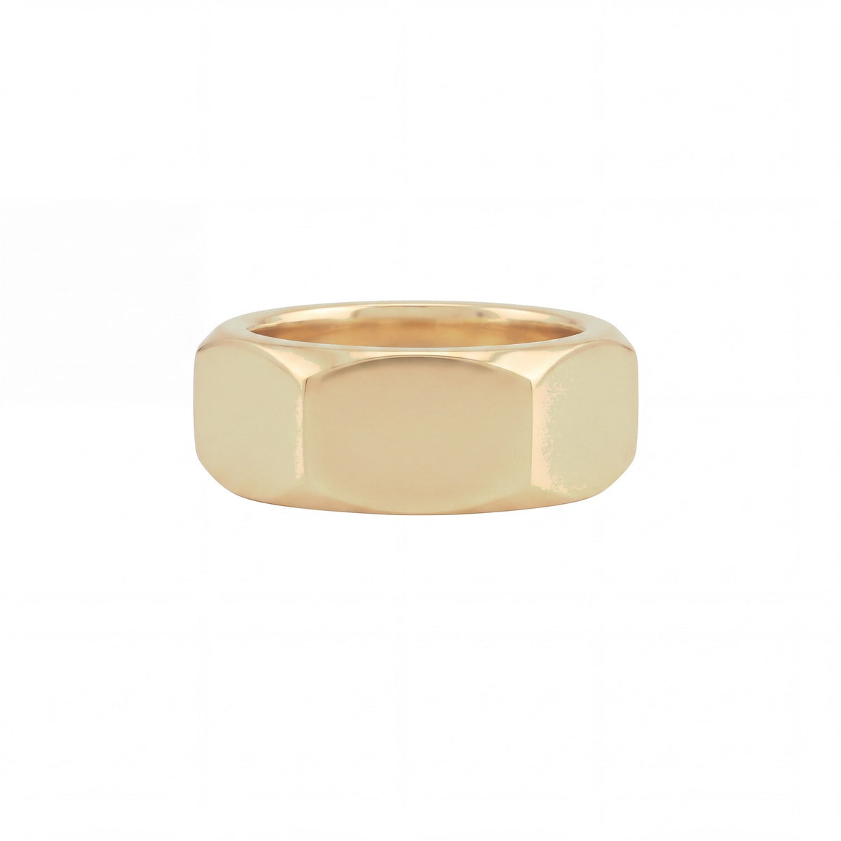 Hex Cut Geometric Band Ring