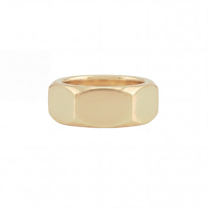Hex Cut Geometric Band Ring